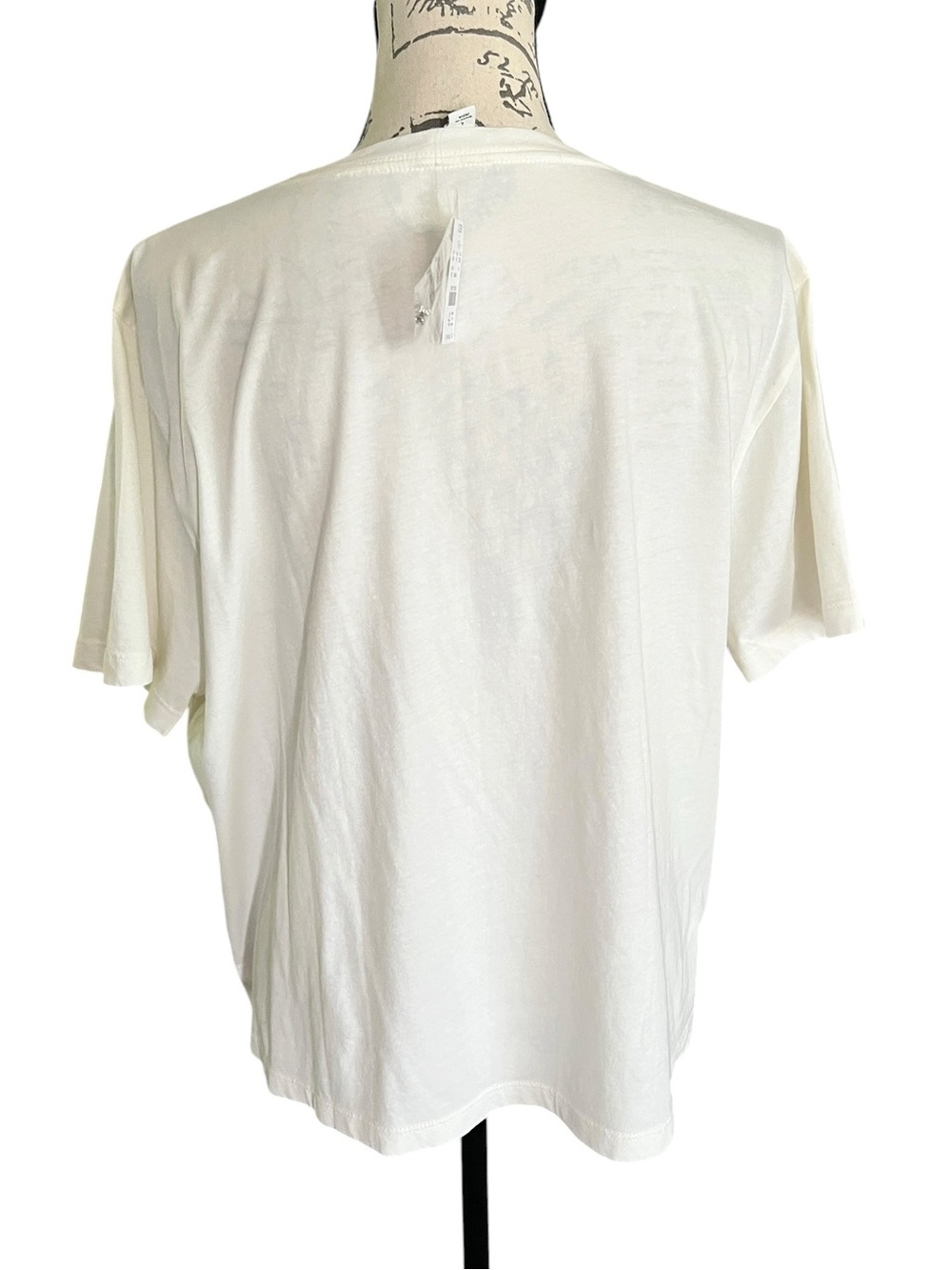 J. Crew Factory Cream Short-Sleeve Beaded Diamond Knit Top - Picture 2 of 7